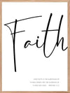 Kristen typografiplakat - Faith - Hvit bakgrunn - Plakatbar.no