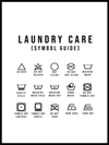 Laundry Care Poster - Hvit - Plakatbar.no