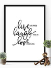 Live - Laugh - Love. Populær plakat - Plakatbar.no