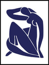 Matisse Blue Woman White Background Poster - Plakatbar.no