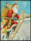 Nissen klatrer i stigen - Gammeldags juleplakat - Plakatbar.no