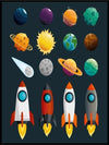 Raketter og planeter - Plakatbar.no