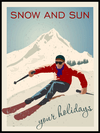 Retro skiplakat - til hytta - Plakatbar.no