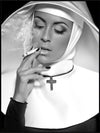 Smoking Nun - Black and White Poster - Plakatbar.no