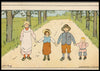 Sommermotiv med fire barn - Lisbeth Berg plakat - Plakatbar.no