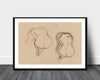 Two studies of a seated nude with long hair, Gustav Klimt- Plakat - Plakatbar.no