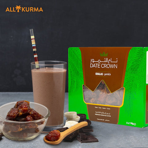 date crown khalas, all kurma singapore, data smoothie, healthy dates recipe