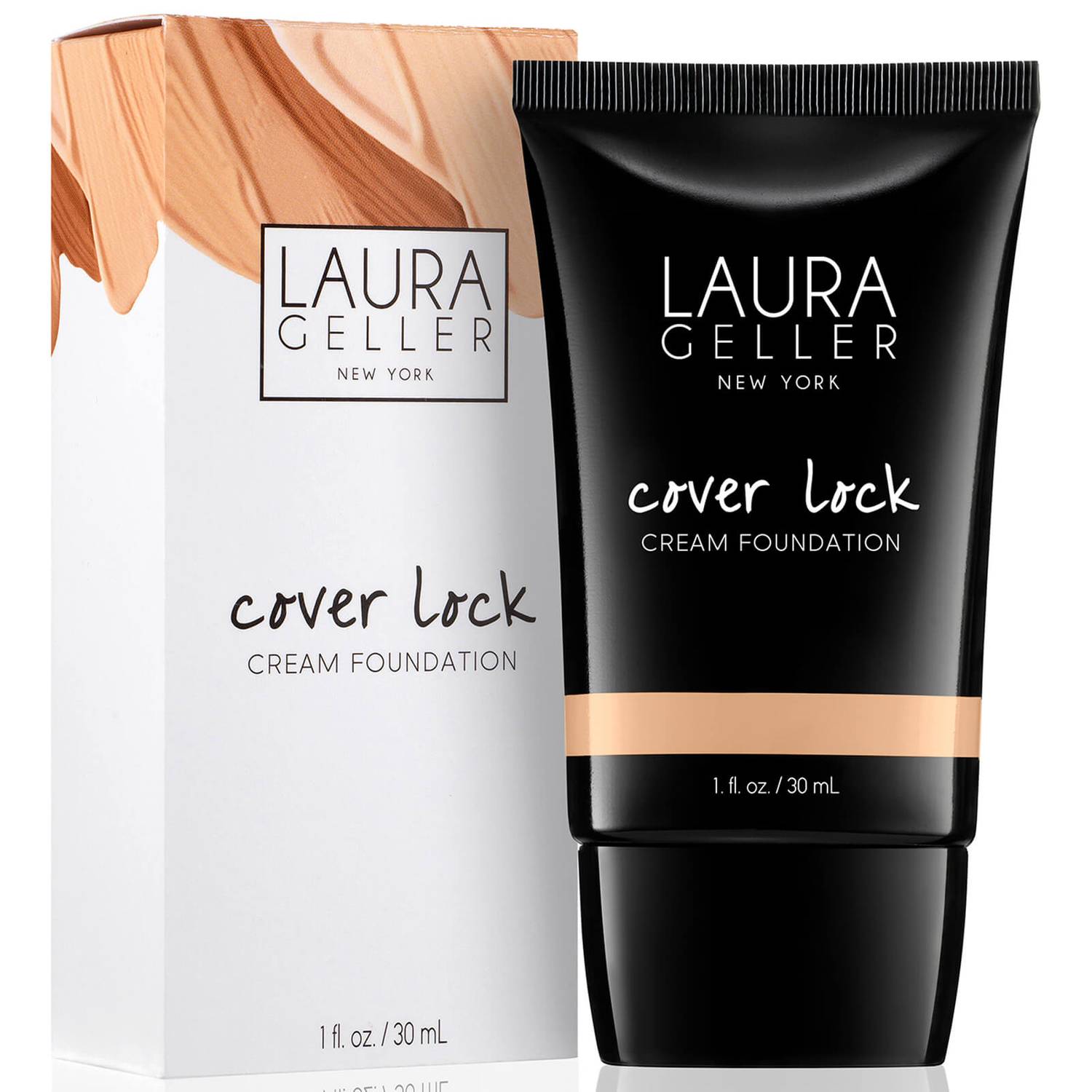 WHOLESALE LAURA GELLER COVER LOCK CREAM FOUNDATION 1 OZ - SAND - 48 PIECE LOT