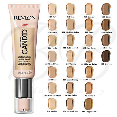 WHOLESALE REVLON PHOTOREADY CANDID NATURAL FINISH ANTI-POLLUTION FOUNDATION 0.75 OZ ASSORTED SHADES - 50 PIECE LOT