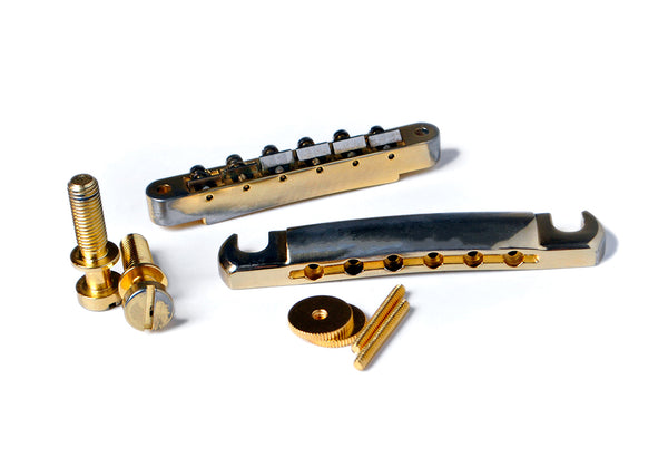 Bridge and Tailpiece Set for Gibson Vintage or Historic Models • ABR-1 •  NOS or LIX Patina Gold