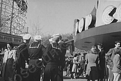 Glen Echo Park Sailors at Midway 1940s 4x6 Reprint Of Old Photo