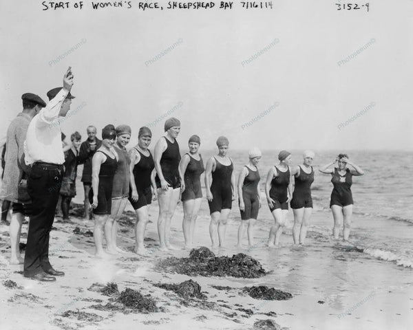 Women's Swimming Race Start 1914 Vintage 8x10 Reprint Of Old Photo ...
