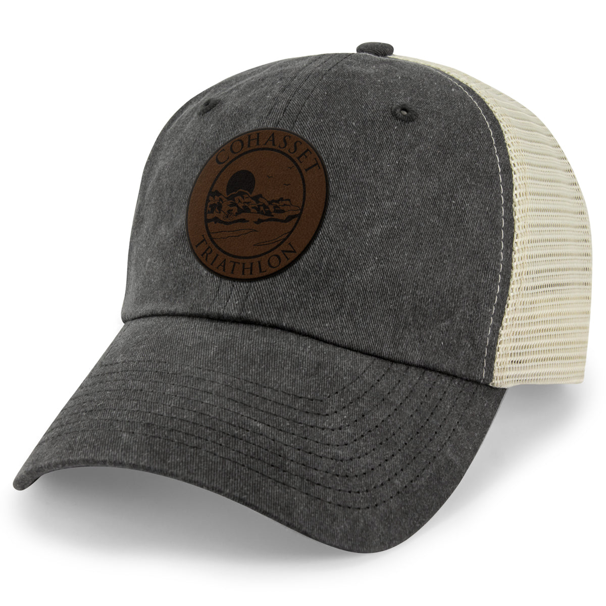 Cohasset Triathlon Leather Patch Relaxed Trucker Hat