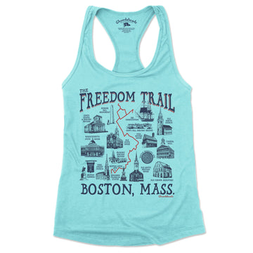 Printify She's from Boston Ladies Tank Top Tahiti Blue / 2XL