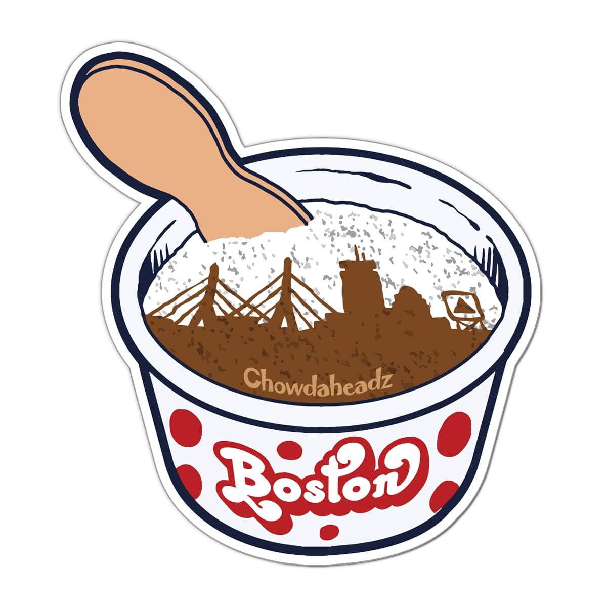 Boston Ice Cream Cup Sticker Chowdaheadz