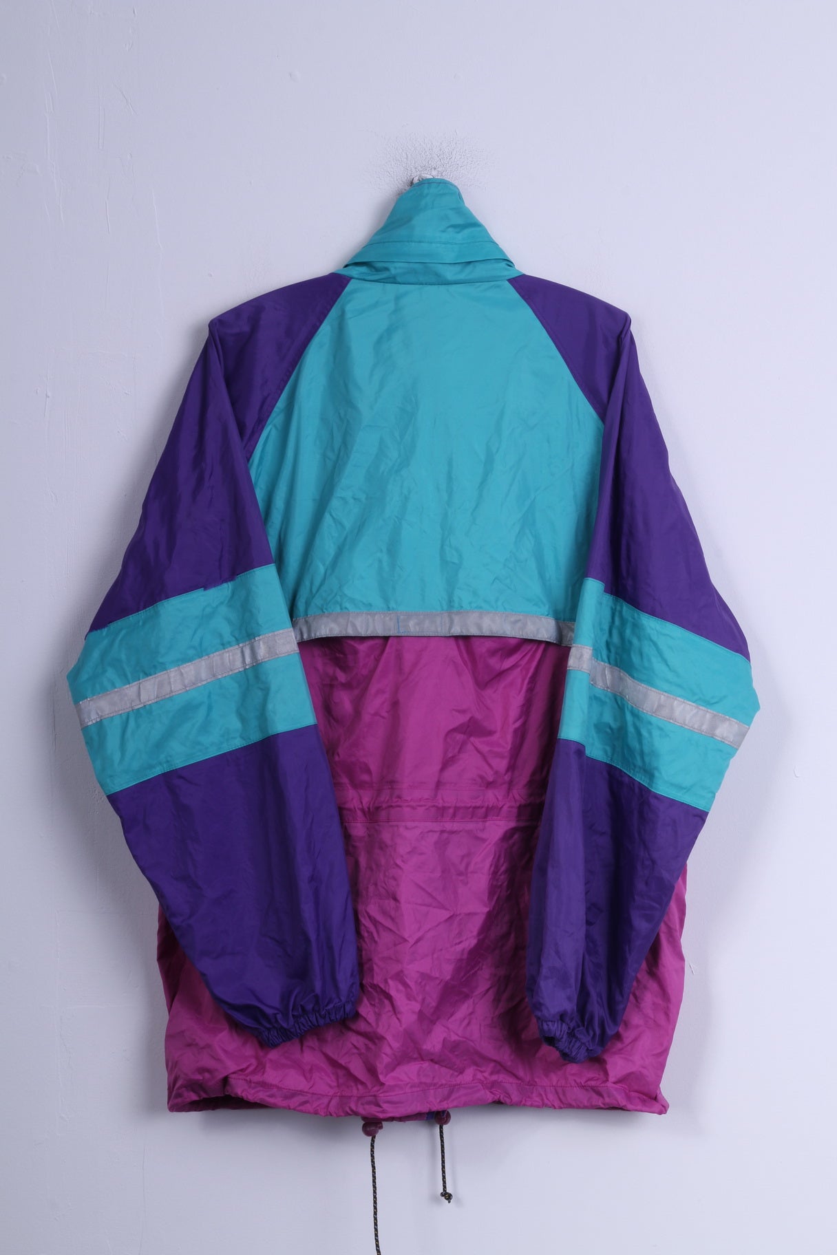 Euro Hike Mens XL Jacket Nylon Purple Festival retro Reflective Rain C ...