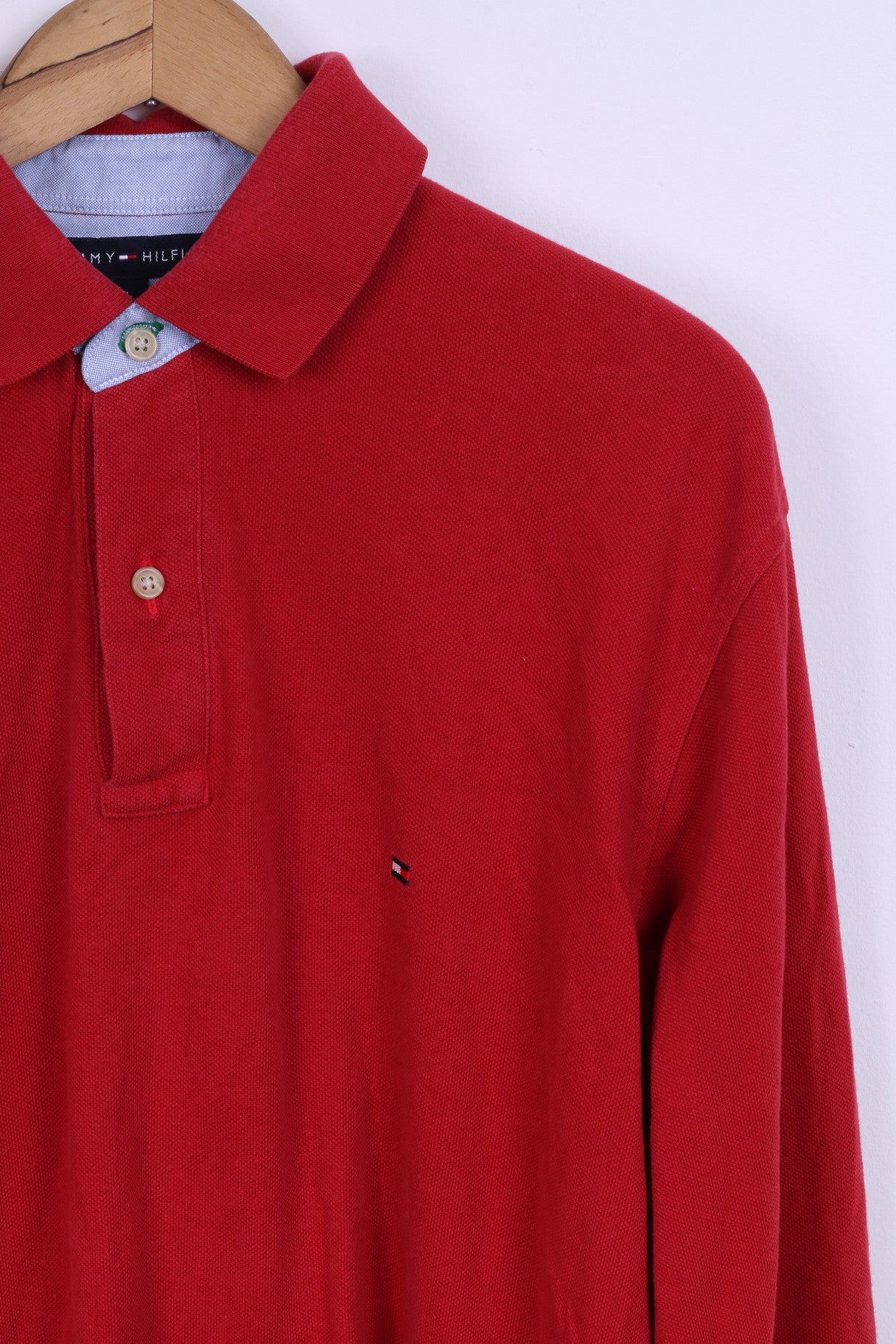 red tommy hilfiger shirt long sleeve