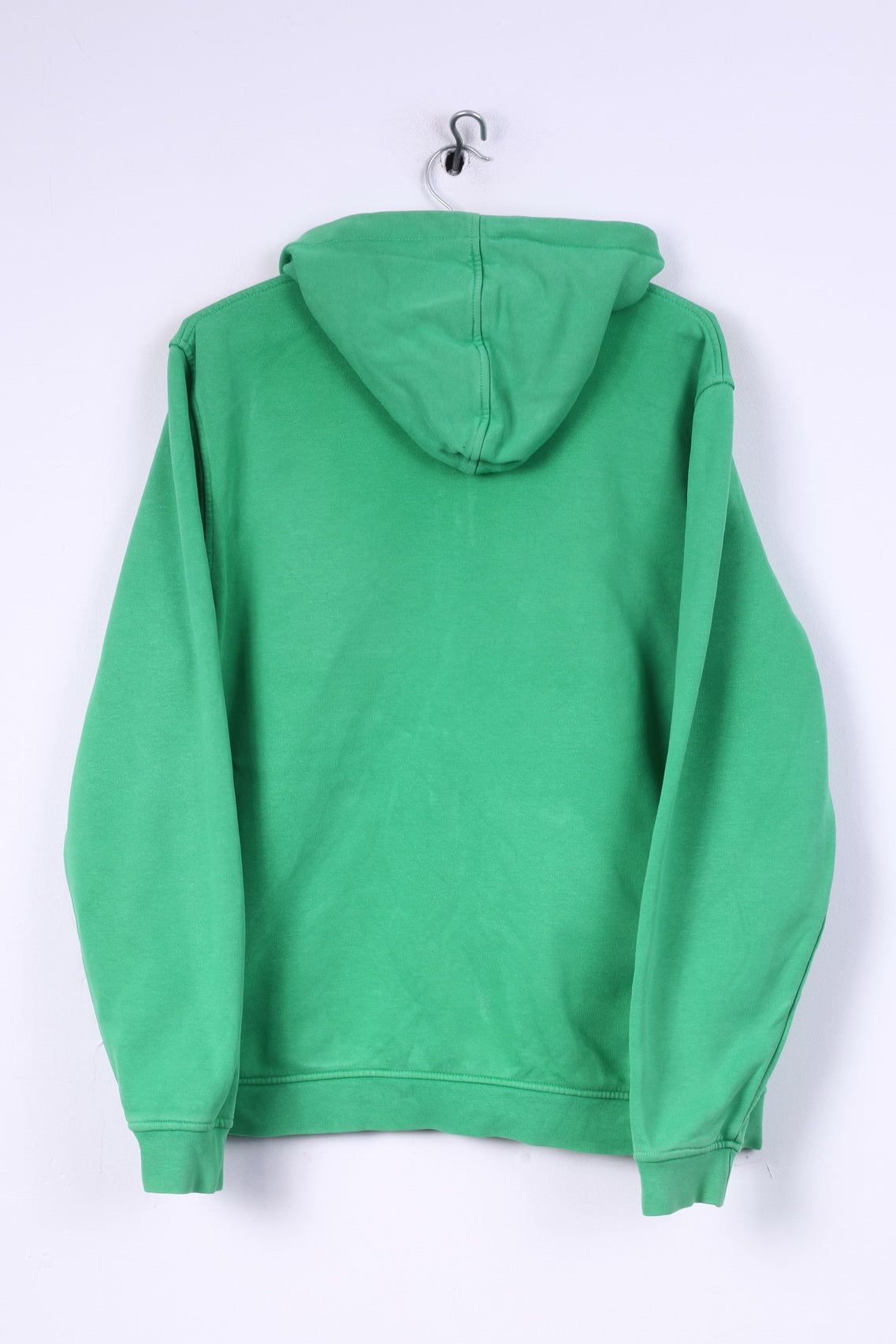 green hooded jumper
