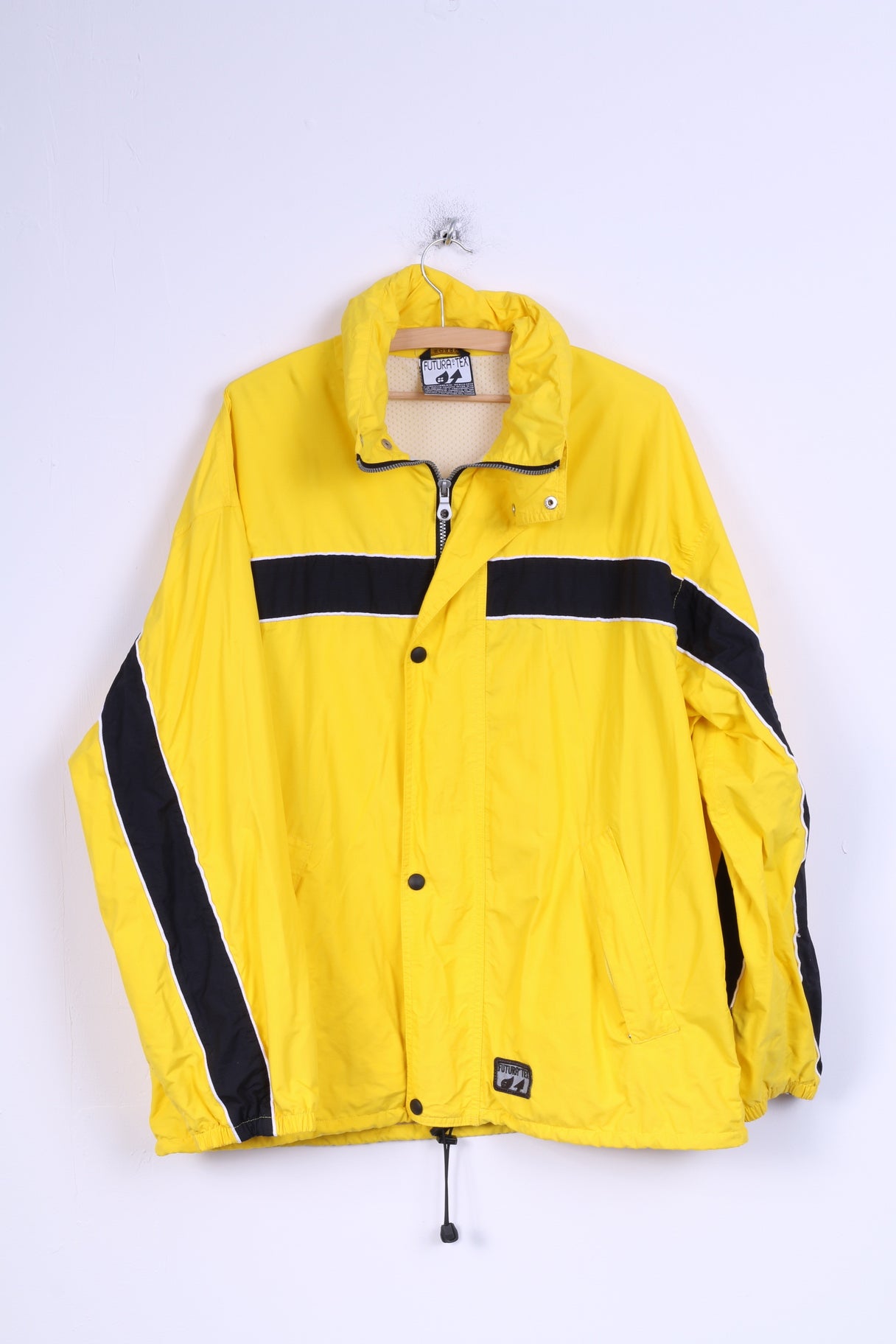 SORRY Mens L Jacket Nylon Waterproof Yellow Hidden Hood – RetrospectClothes