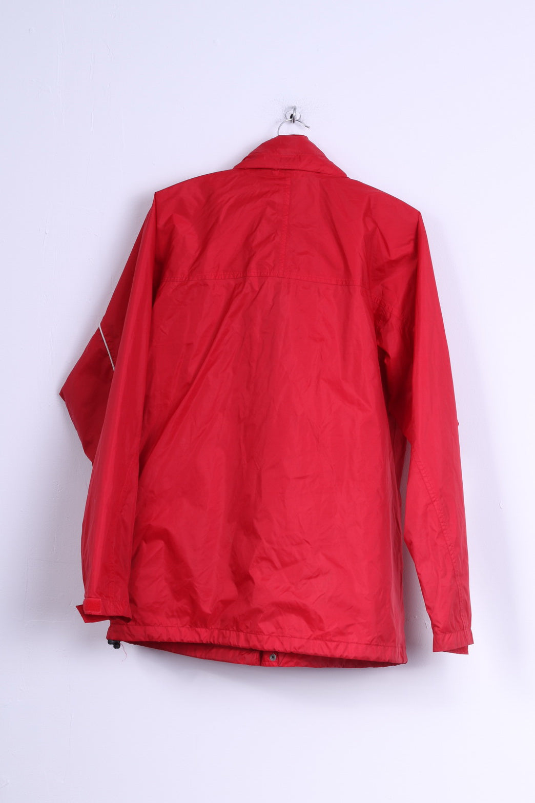Touch 9 Mens M Rain Jacket Red Active Wear Nylon Hidden Hood Rain Coat ...