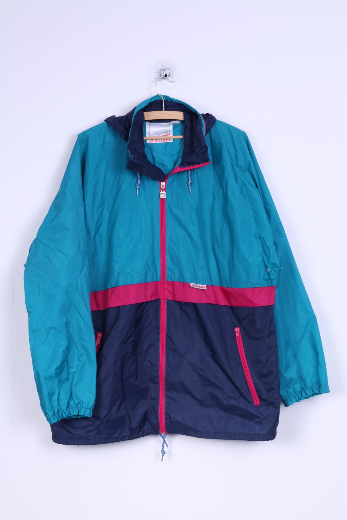 Jeantex Mens L Rain Jacket Sportswear Nylon Waterproof Hodded Top ...