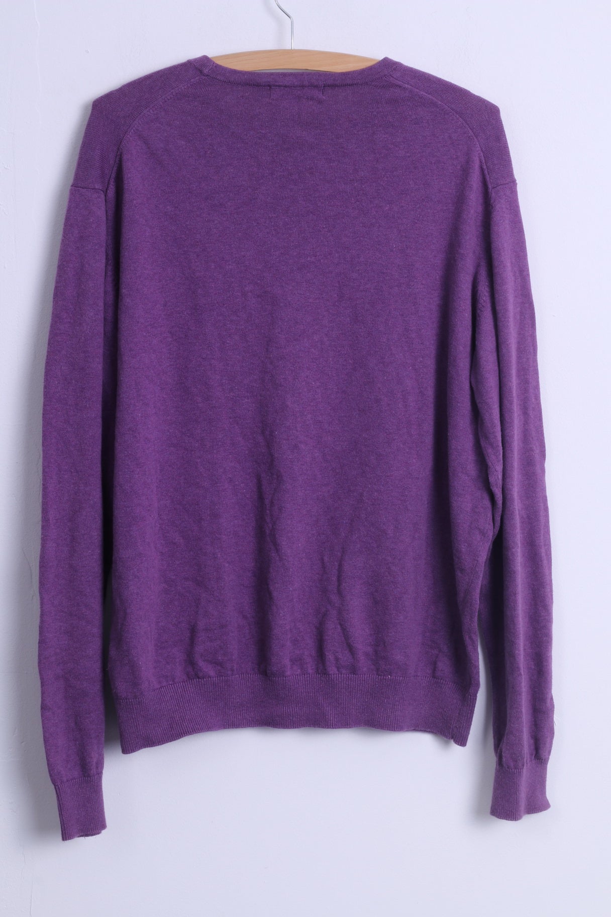 James Pringle Mens L Jumper Purple Crew Neck Cotton Plain Stretch Swea ...