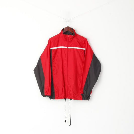 AVIA SPORTSWEAR VINTAGE WINDBREAKER LIGHT ZIPPER JACKET BLACK RED