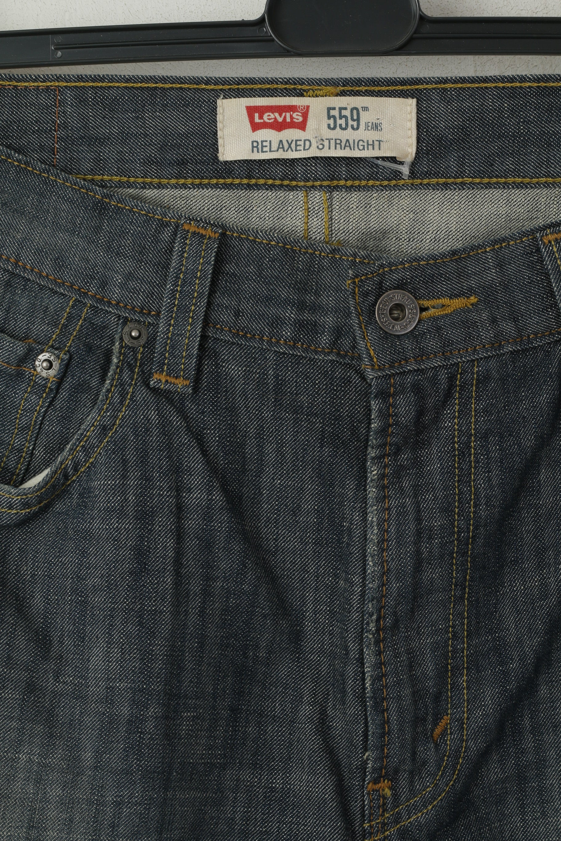 Levi's 559 Men 33 Jeans Trousers Navy Relaxed Straight Leg Denim Cotto –  RetrospectClothes