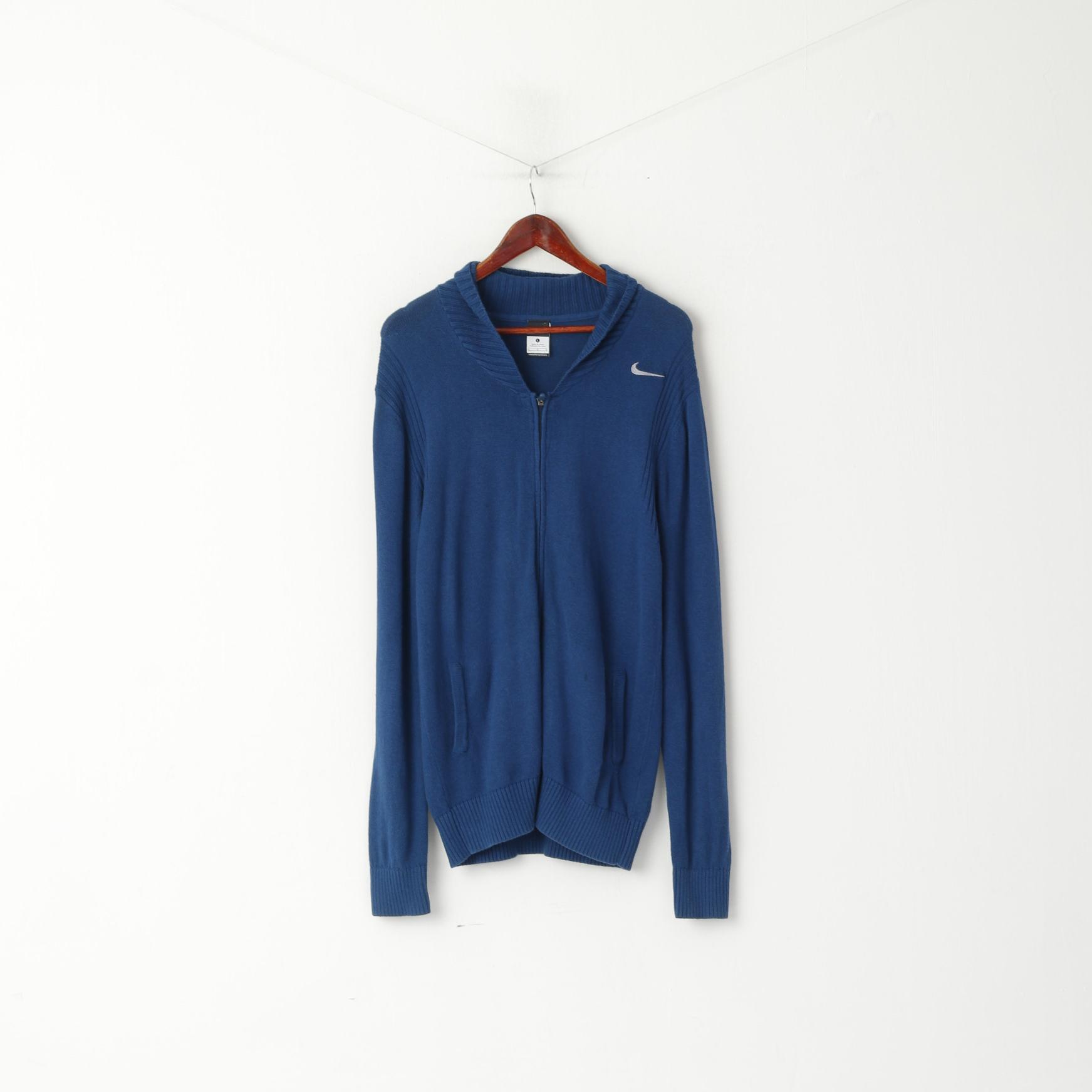 Nike Men L Sweater Navy Long Stretch 