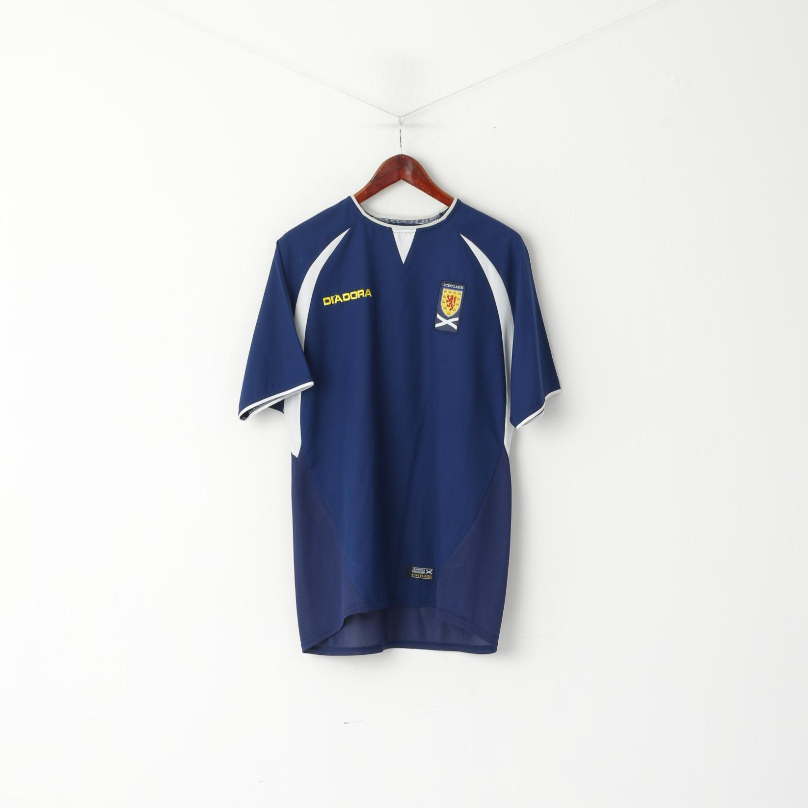 Diadora Men S Shirt Navy Crew Neck Scotland Football Jersey Top D38 11th Avenue Llc