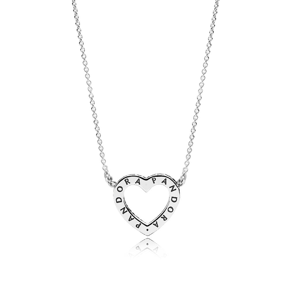 PANDORA 590534CZ-45 Necklace Loving Hearts of PANDORA with Clear Cubic 17.7 inches (Choose free shipping at checkout)