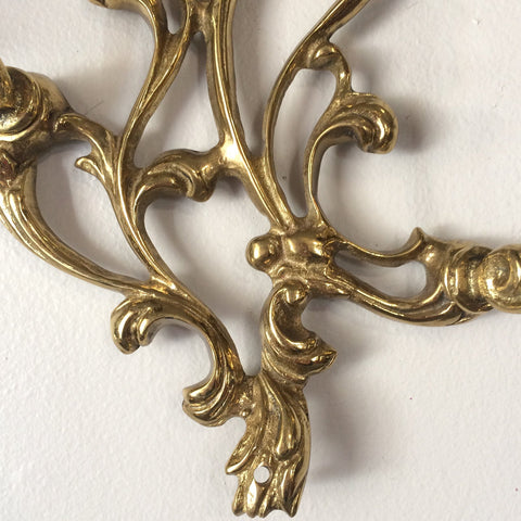 Brass Sconces with Scrolling Acanthus Details - A Pair - FREE SHIPPING ...