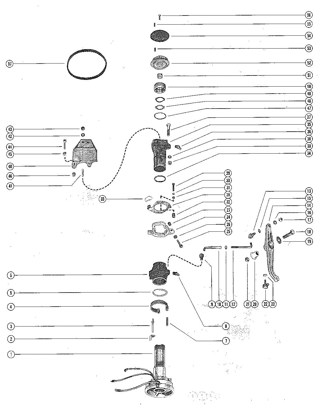 Mercury 1250BP DISTRIBUTOR ADAPTOR AND VERTICAL LINKAGE Diagram
