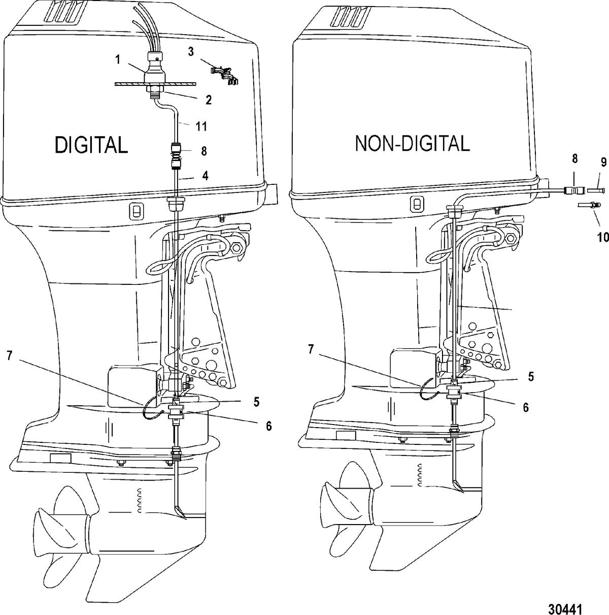 Mercury V-175 DFI (2.5L) SPEEDOMETER PICKUP SYSTEM Diagram