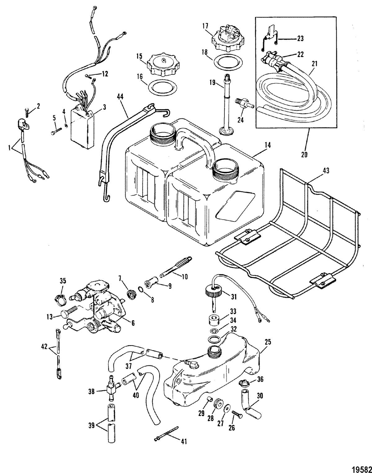 Mercury V-200XRI (EFI) Oil Injection Components Diagram