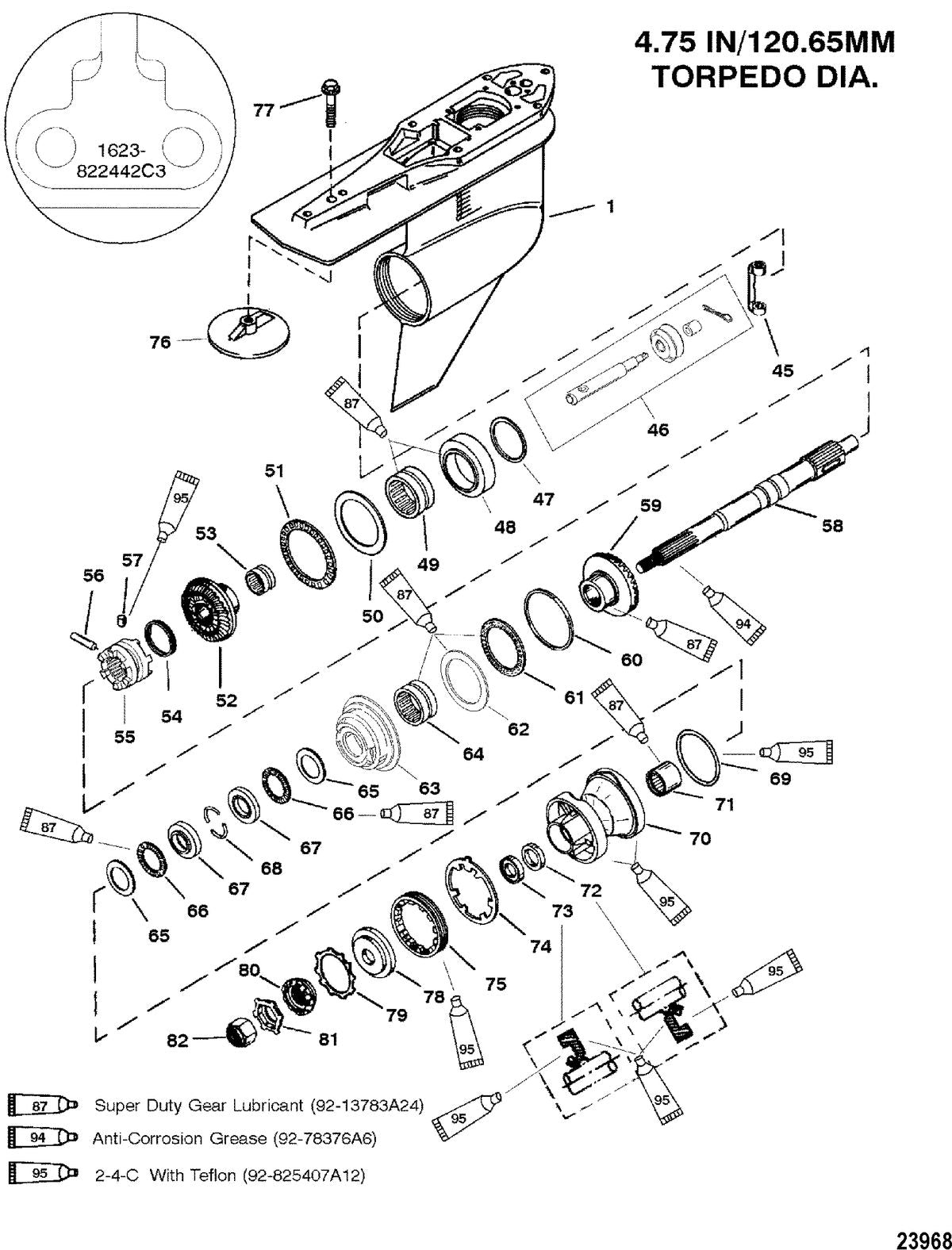 Mercury 225 (3.0L CARB) G/HSG, PROP-COUNTER-G438000 AND UP-1623-822442C3 Diagram