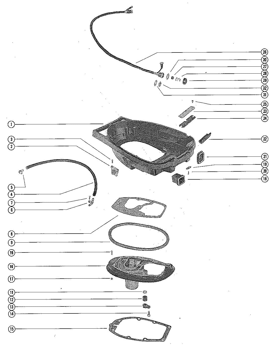 Mercury 400 (2 CYL.) BOTTOM COWL AND EXHAUST PLATE ASSEMBLY Diagram