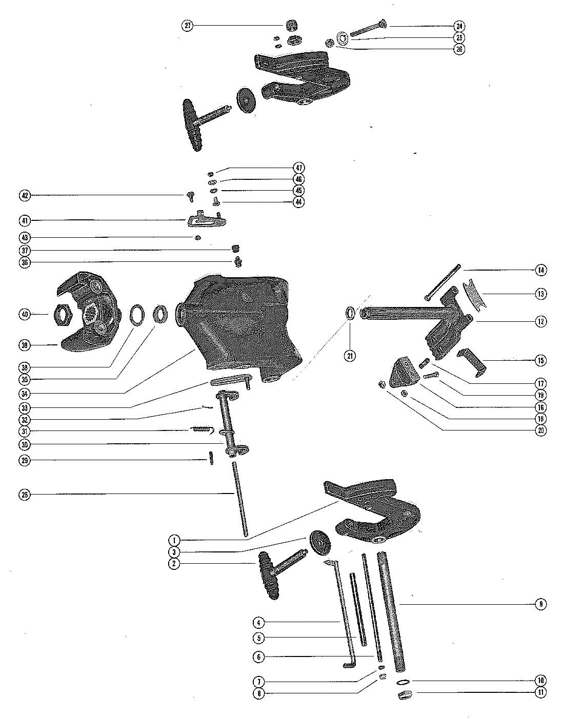 Mercury 402 CLAMP AND SWIVEL BRACKET ASSEMBLY Diagram