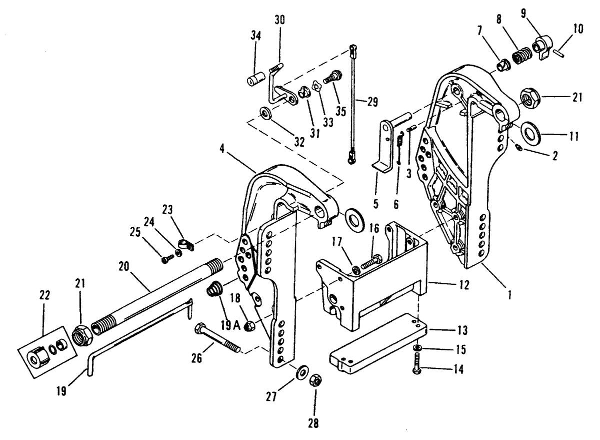 Mercury 45 JET TRANSOM BRACKET (50/60)(S/N: 0D182000 AND UP) Diagram