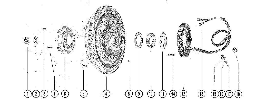 Mercury 650 (4 CYL.) FLYWHEEL ASSEMBLY AND STATOR Diagram