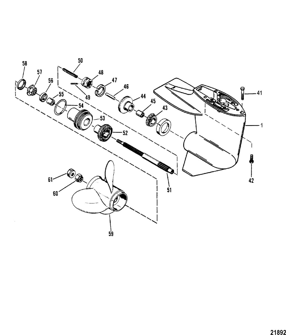 Mercury 6 Gear Hsg(Propshaft-Design I-Refer to Driveshaft Drawing) Diagram