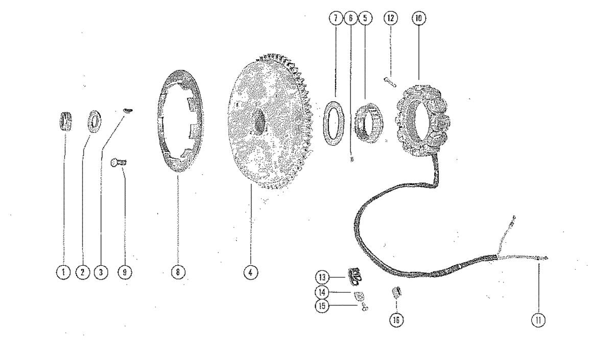 Mercury 700 (6 CYL.) FLYWHEEL ASSEMBLY AND STATOR Diagram
