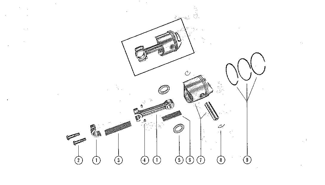 Mercury 75 PISTON AND CONNECTING ROD ASSEMBLY Diagram