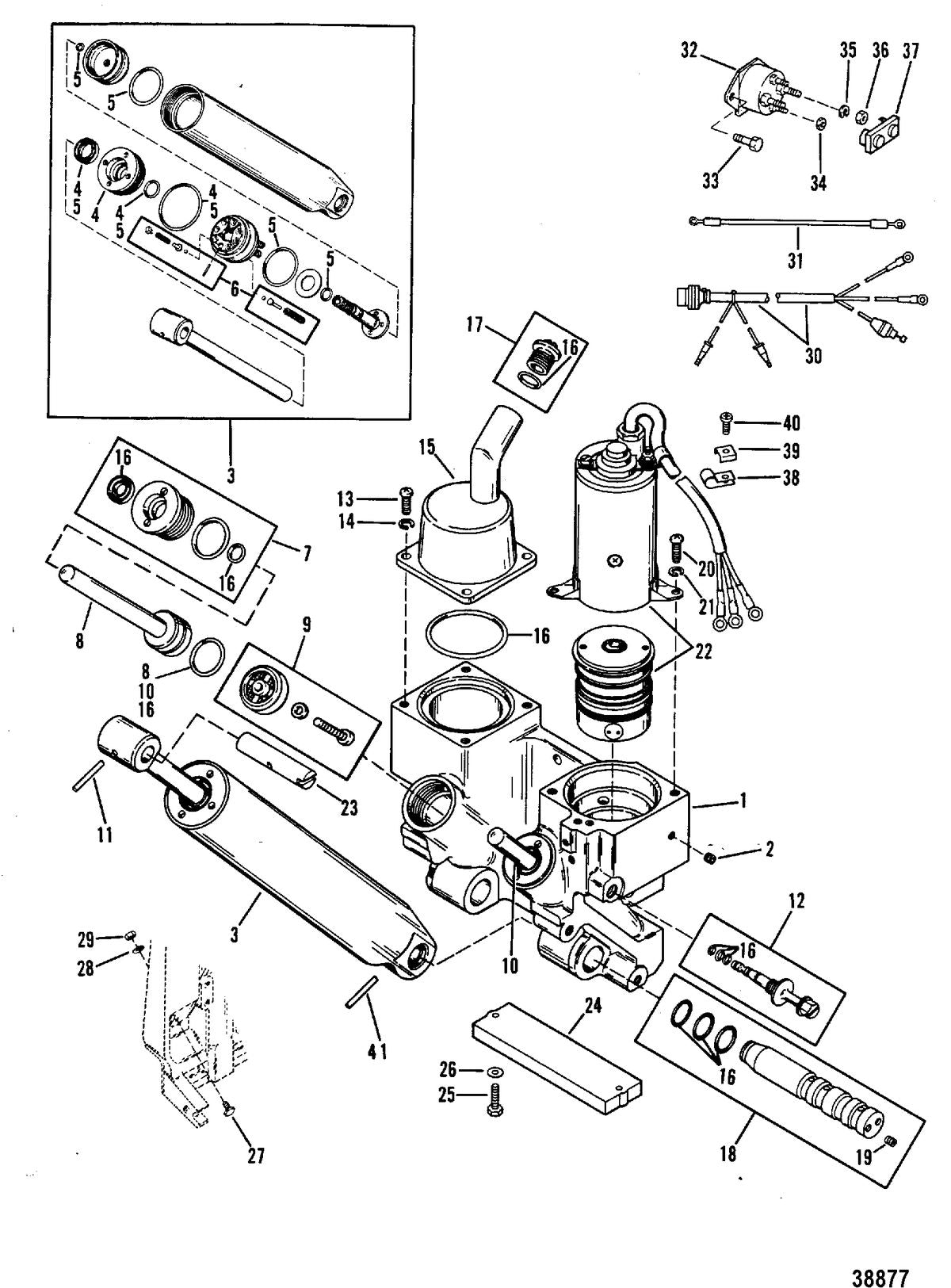 Mercury 75 (4 CYL.) POWER TRIM COMPONENTS Diagram