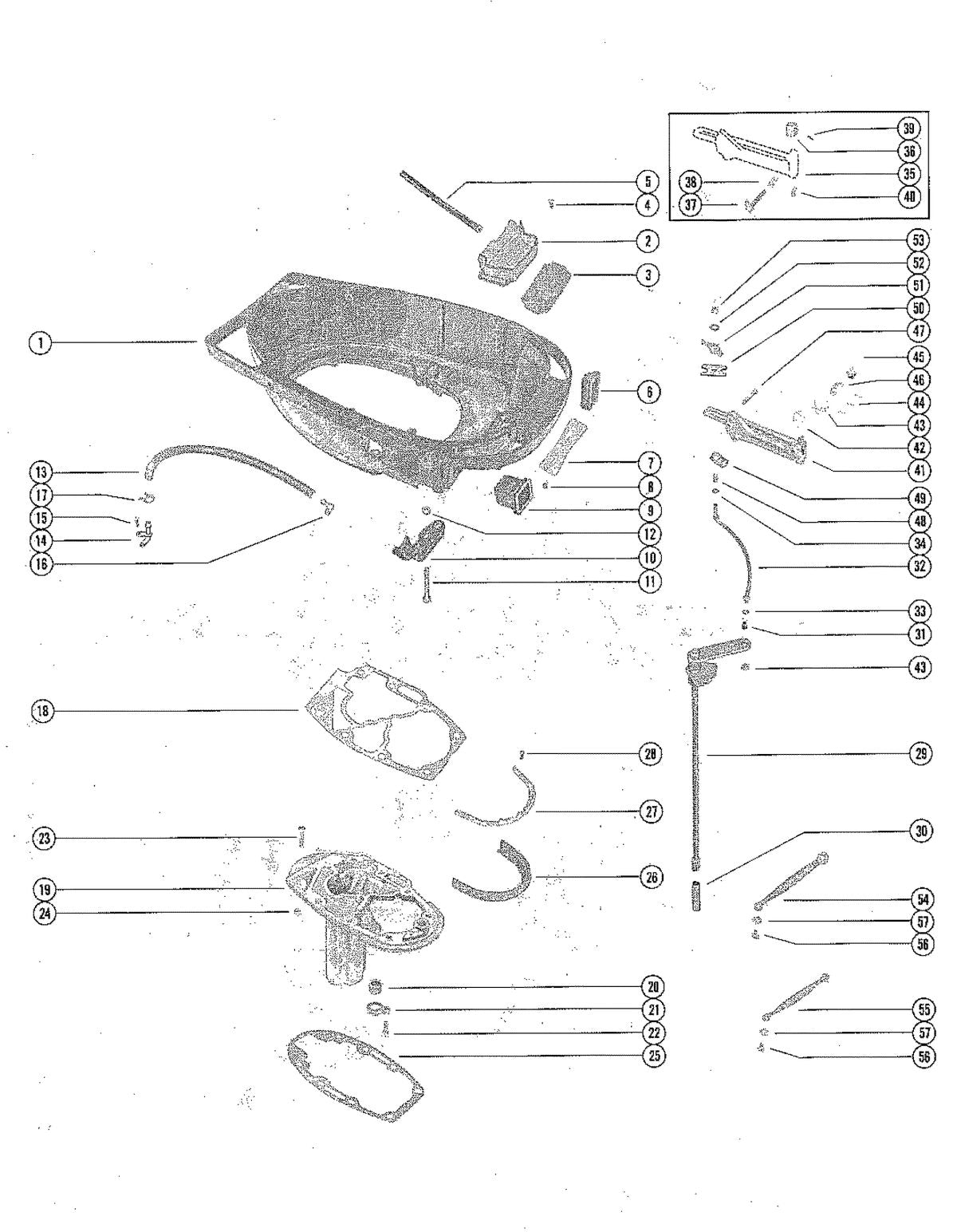 Mercury 800 (4 CYL.), 80 (4 CYL.) BOTTOM COWL AND SHIFT LINKAGE Diagram