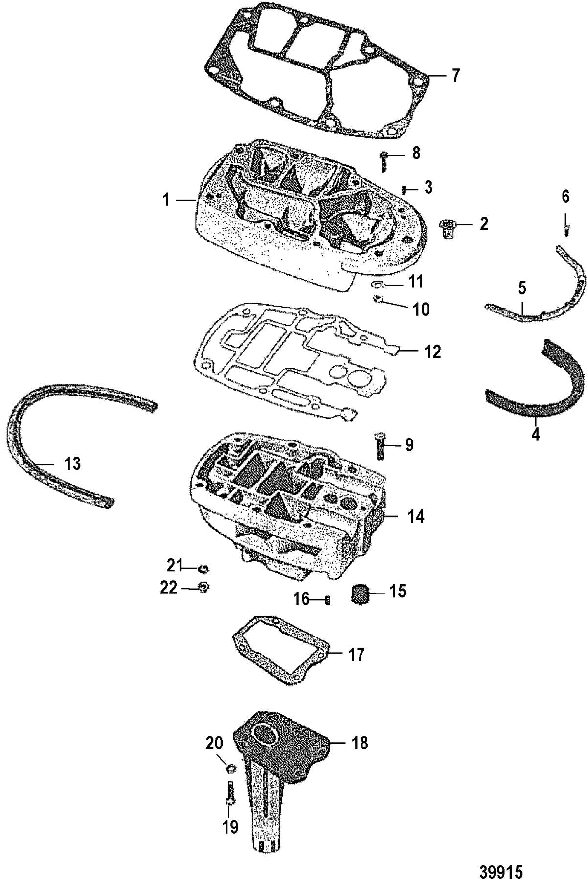 Mercury 800 (4 CYL. ), 80 (4 CYL.) EXHAUST EXTENSION PLATE Diagram