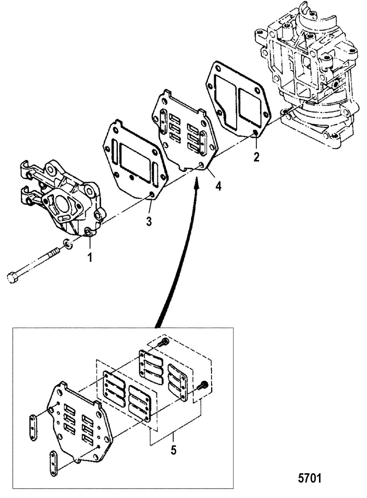 Mercury 8 SEAPRO (2 CYL.)(International) Inlet Manifold Diagram