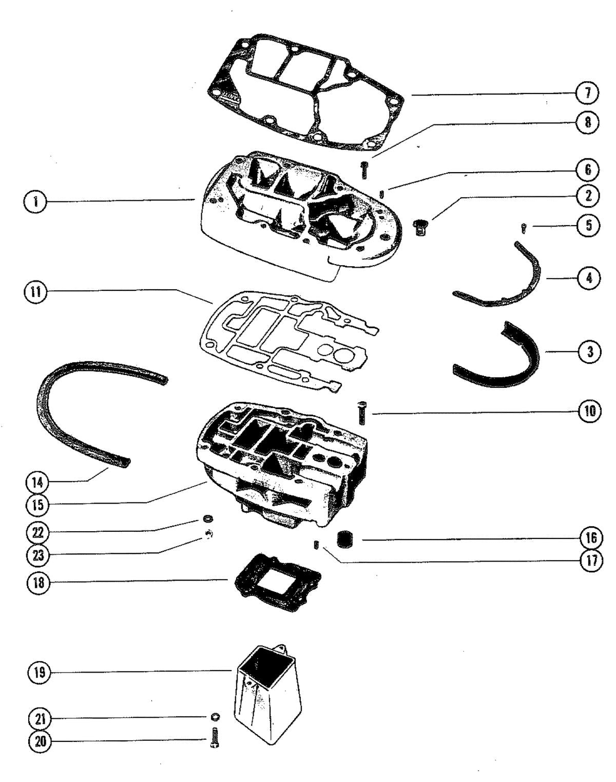 Mercury 90 (6 CYL.) EXHAUST EXTENSION PLATE Diagram
