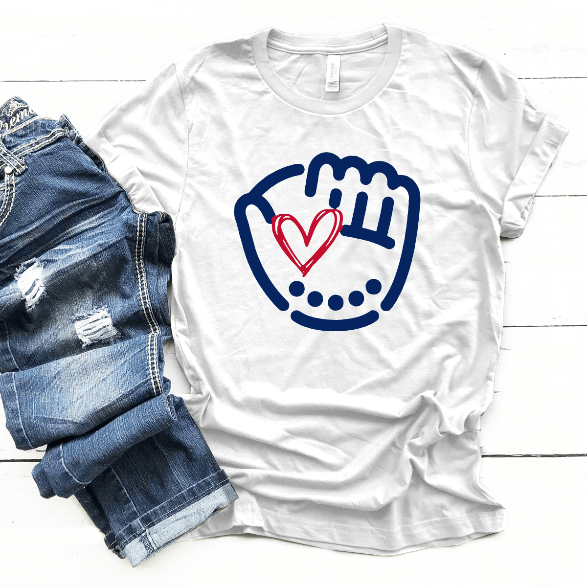 baseball heart shirt