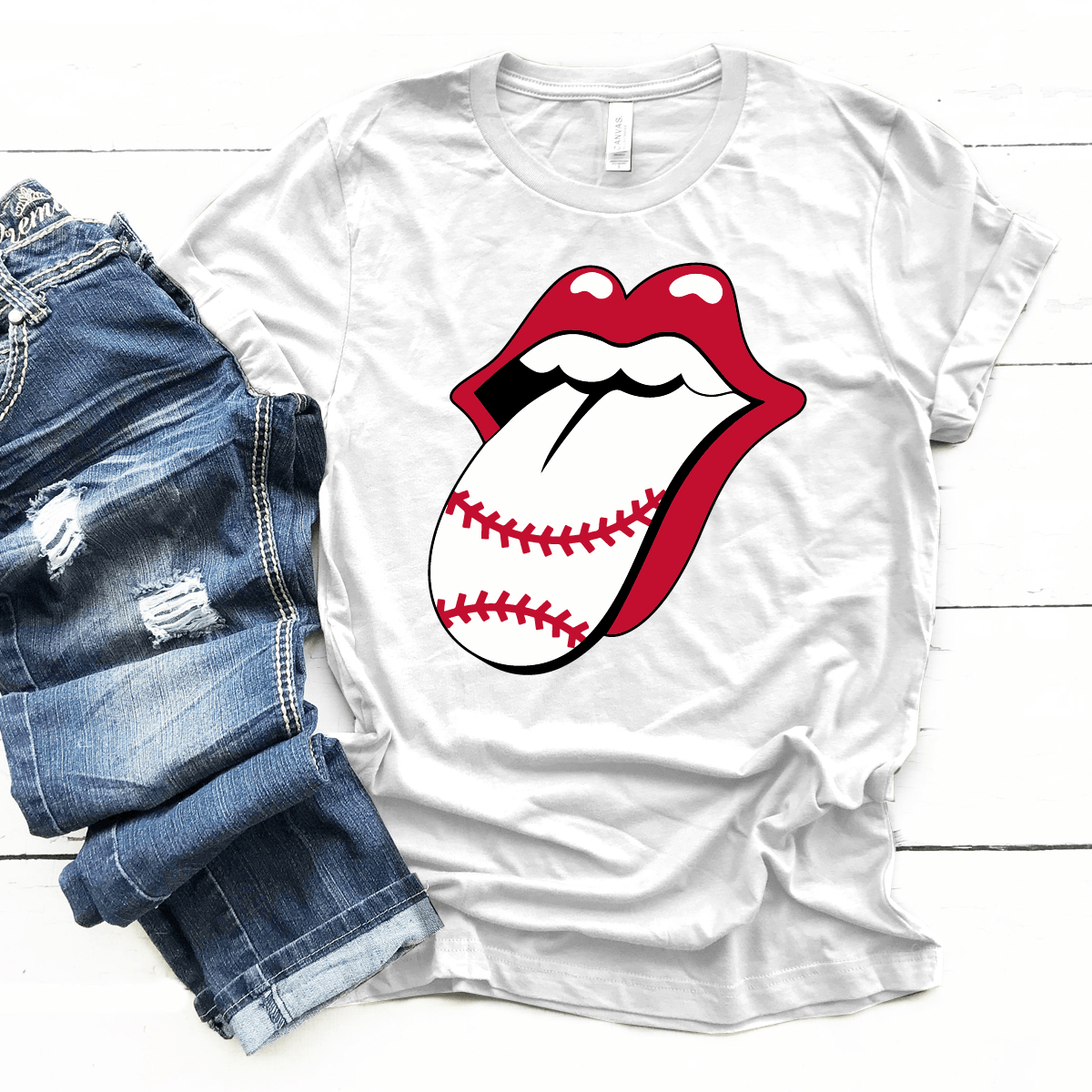 rolling stones baseball tongue shirt